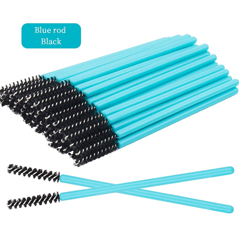 50 Pcs Disposable Eyelash Brushes with Diamond Handles - Smarsty