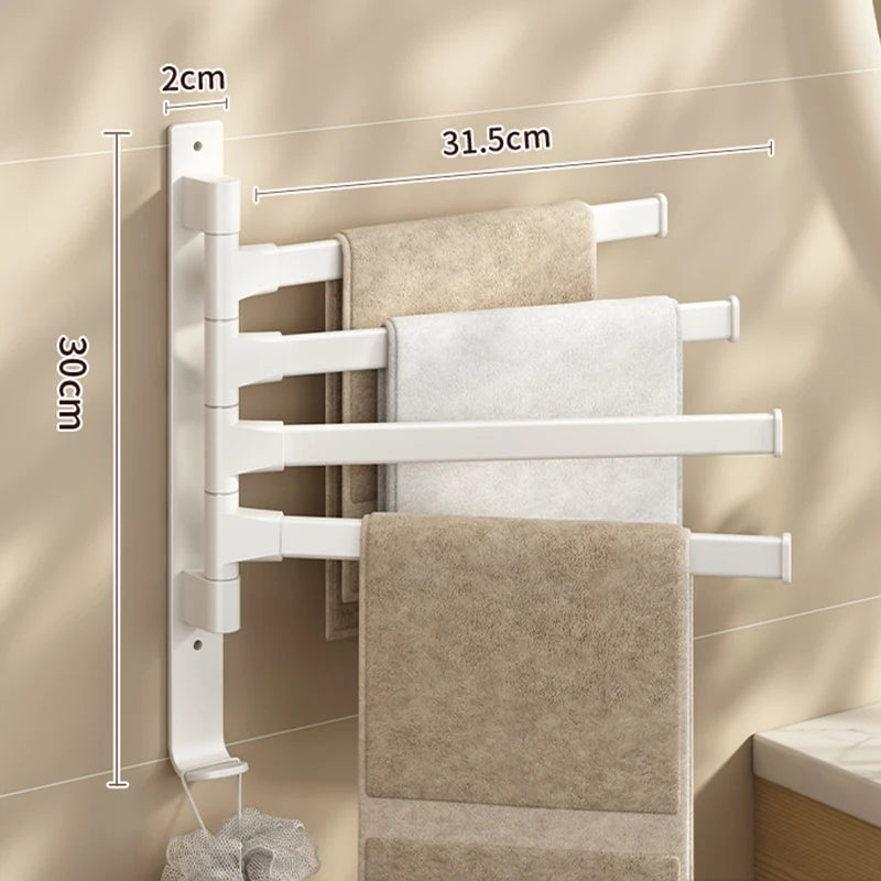 Rotatable Aluminum Towel Rack Space Saving Design - Smarsty