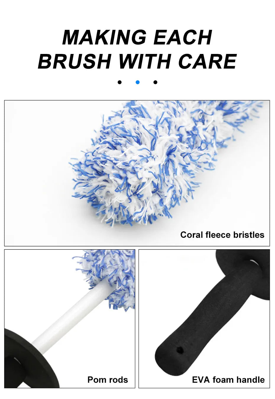 Car Wheel Brush With Premium Microfiber And Non Slip Handle - Smarsty