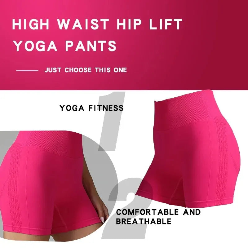 Women Shorts Seamless Sports Shorts For Women Cycling Jogging Fitness High Waist Push Up Gym Shorts Leggings Women Yoga Clothing - Smarsty