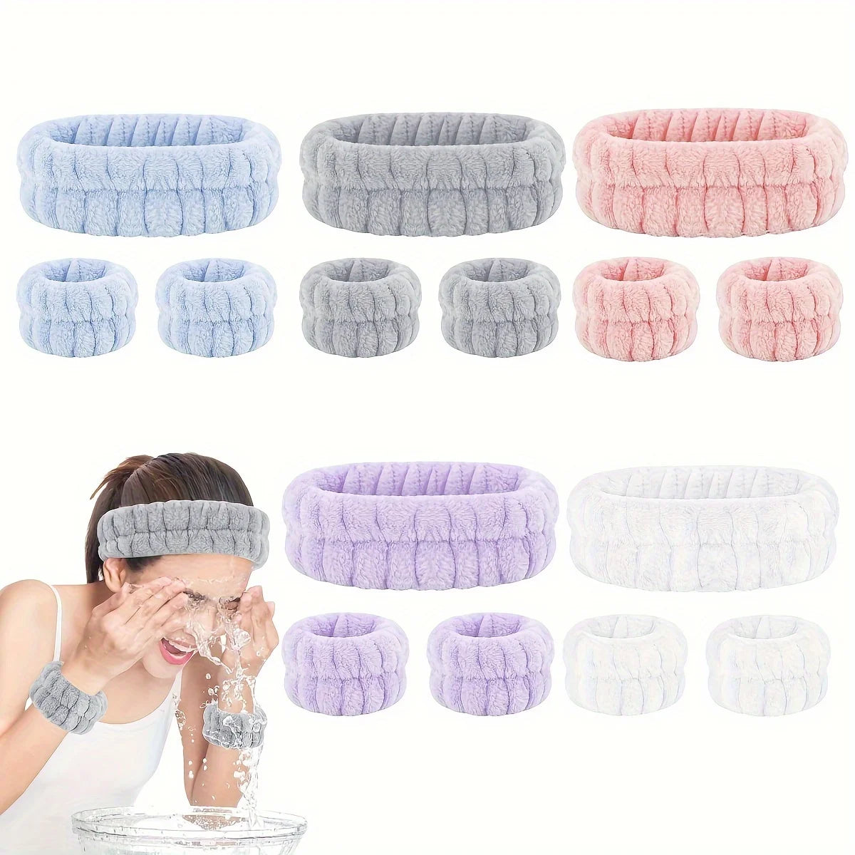 Coral Velvet Makeup Hairband Set for Easy Face Washing - Smarsty