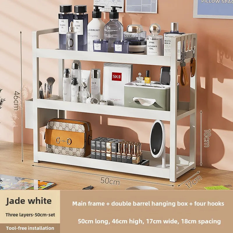 3-Tier Multifunctional Storage Shelf,Space-Saving Desktop Shelf,Desk Shelf,organizer,Non-slip Design and Easy To Assemble by Smarsty