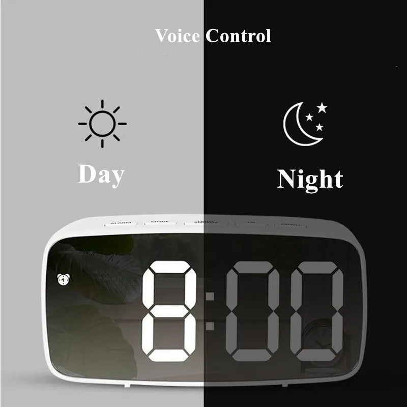 Acrylic Digital Alarm Clock with Voice Control Feature - Smarsty