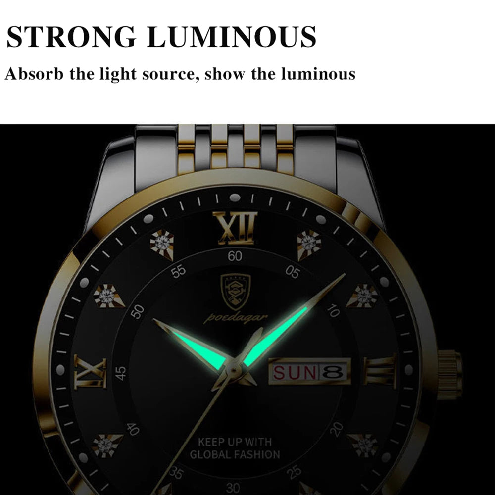 Luxury Waterproof Luminous Leather Quartz Watch for Men - Smarsty