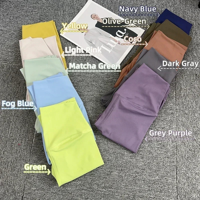 Hot Sale Fitness Female Leggings Running Pants Naked feeling Leggings High Waist Push Up Sport Women Fitness Running Yoga Pants - Smarsty