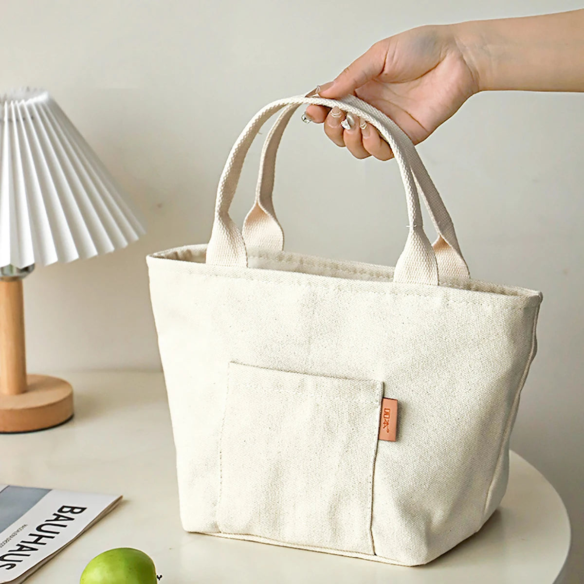 Canvas Insulated Lunch Bag With Zipper Travel Easy Clean - Smarsty