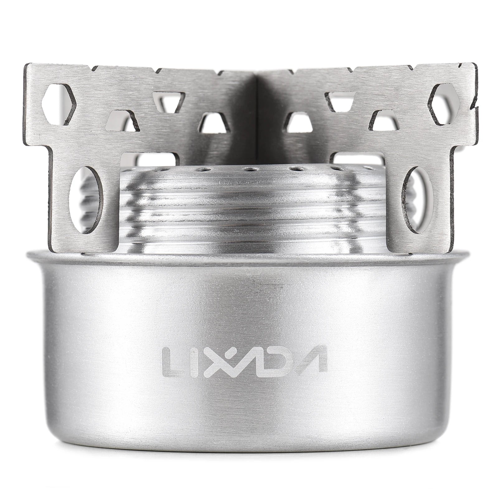 Outdoor Mini Alcohol Stove Aluminum Alloy Alcohol Stove with Lid Outdoor Camping Hiking Backpacking Cooking Stove