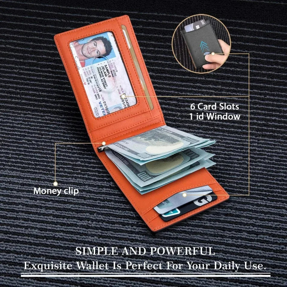 ANTI RFID Blocking Black Carbon Fiber Men Wallets Short Small Protected Magic Leather ID Credit Card Holder Case Purse for Men
