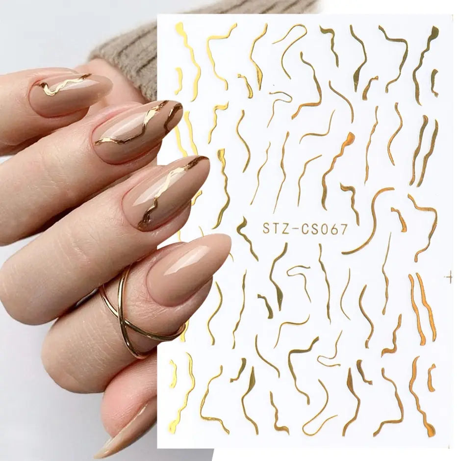 3D Holographic Geometry Nail Stickers for Stunning Decor - Smarsty