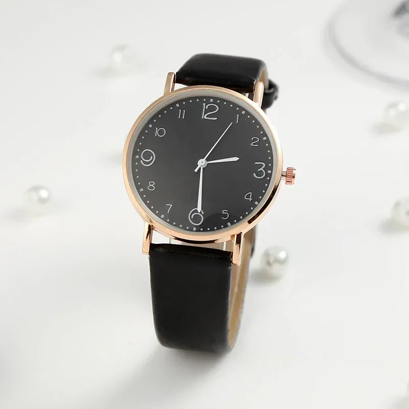 Women Casual Leather Analog Watch with Arabic Numbers - Smarsty