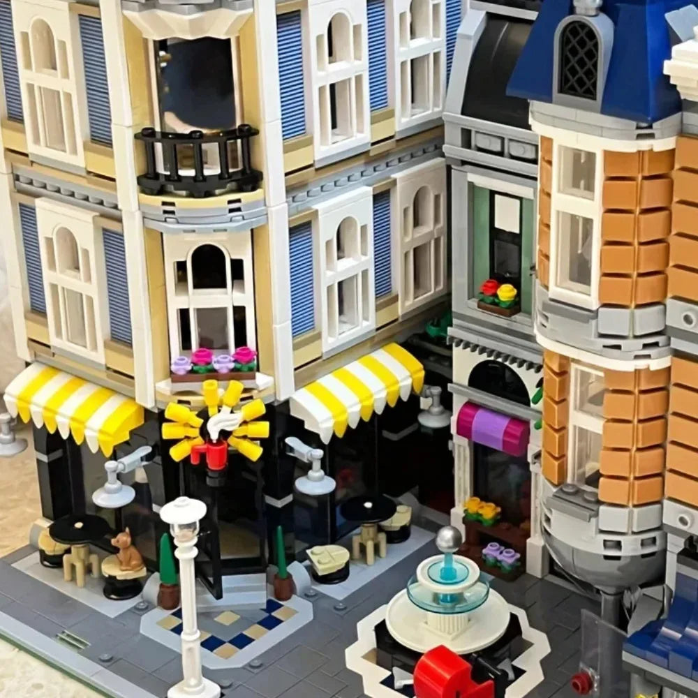 Creative Ideas Compatible 10224 King with figure Street View Building Block Hall Pet shop MOC Bank Christmas gift Adult toys