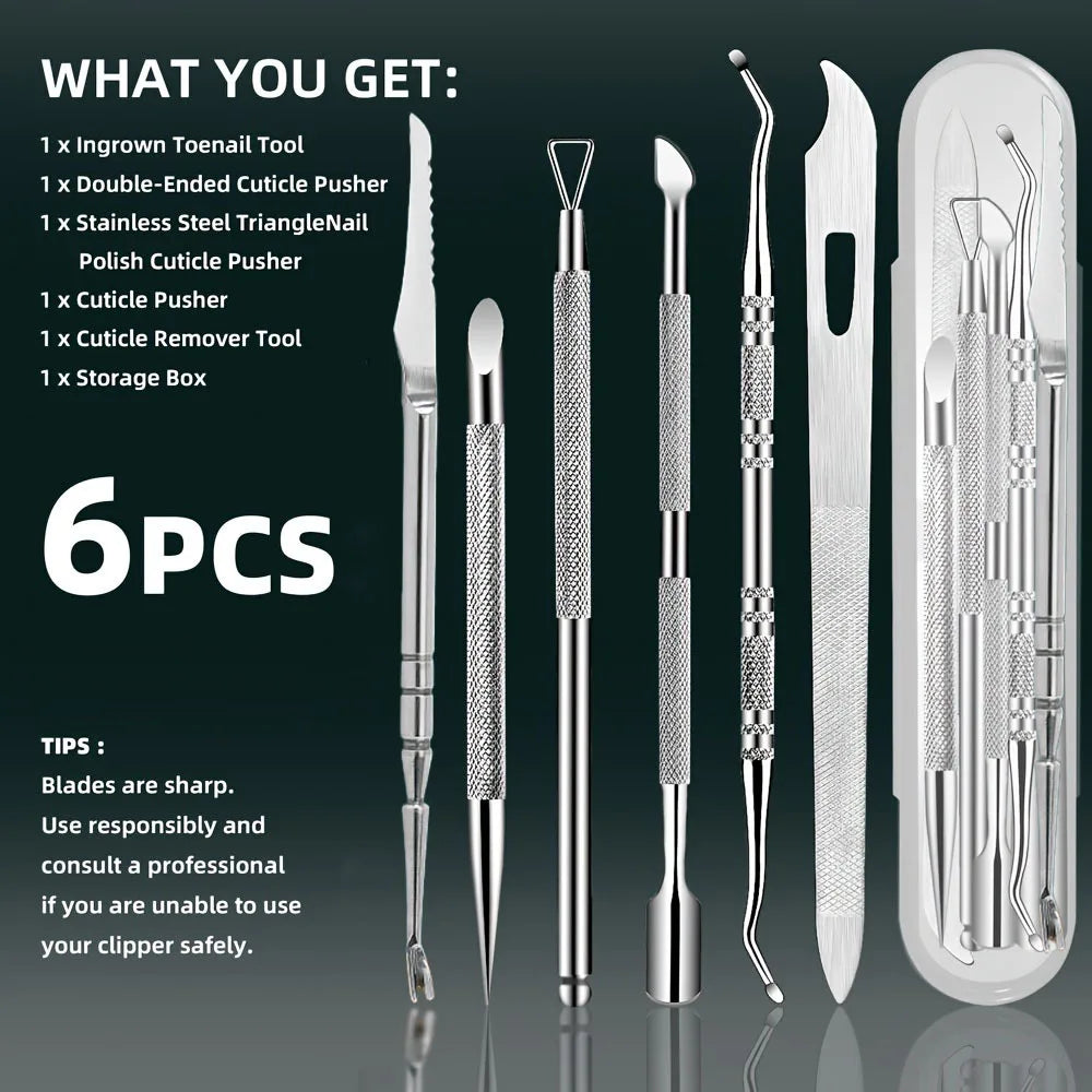 Stainless Steel Cuticle Remover Set for Manicure and Pedicure - Smarsty