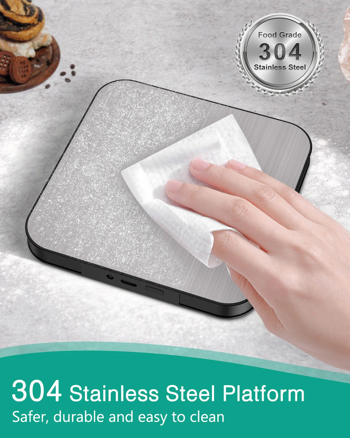 15KG Wireless Magnetic Digital Kitchen Scale with Remote LCD Display Split-Designed Food Scale for Baking Cooking Meal Prep by Smarsty