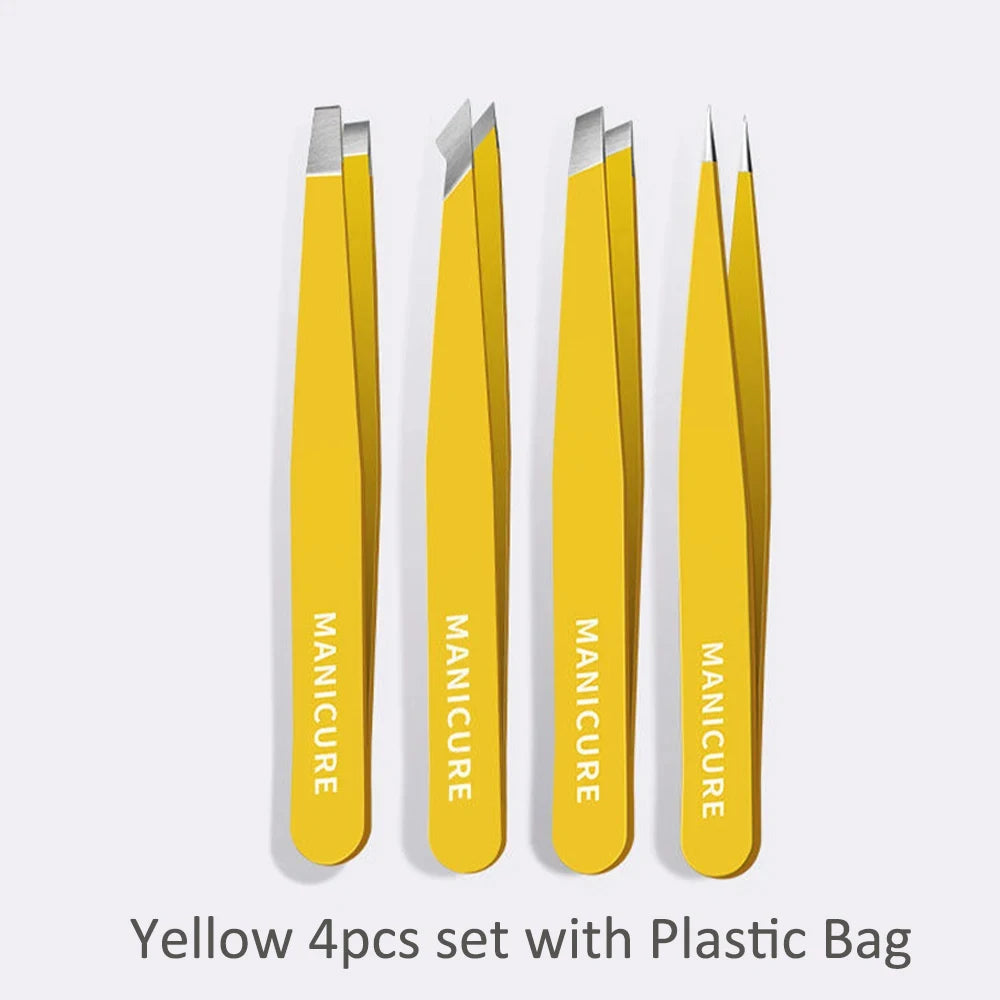 Colorful Stainless Steel Eyebrow Tweezers for Precision Hair Removal - Smarsty