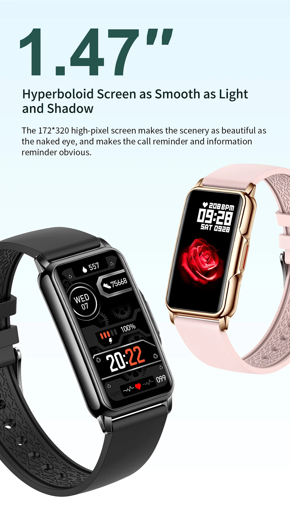 LIGE Smart Watch for Women with Full Touch Screen - Smarsty