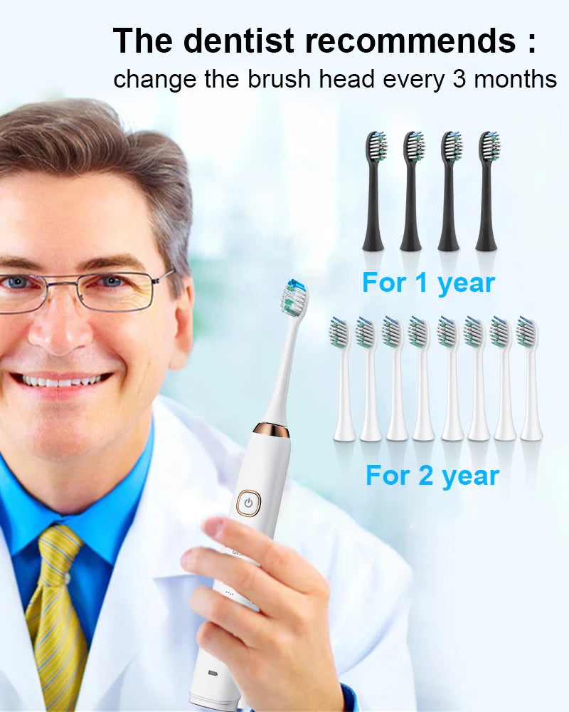 Sarmocare Electric Sonic Toothbrush with 8 Brush Heads - Smarsty