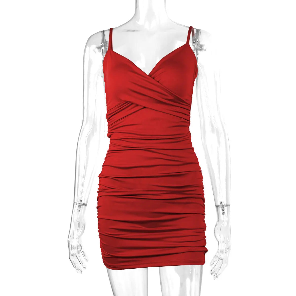 Women's Sexy Spaghetti Strap Bodycon Short Dresses,Mini Dress,Red Dresses,Woman Clothing,New In Dress,Party Dress,Clothes - Smarsty