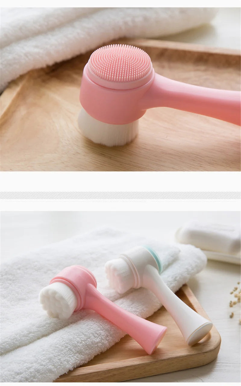 3D Double Sided Silicone Facial Cleansing Brush - Smarsty