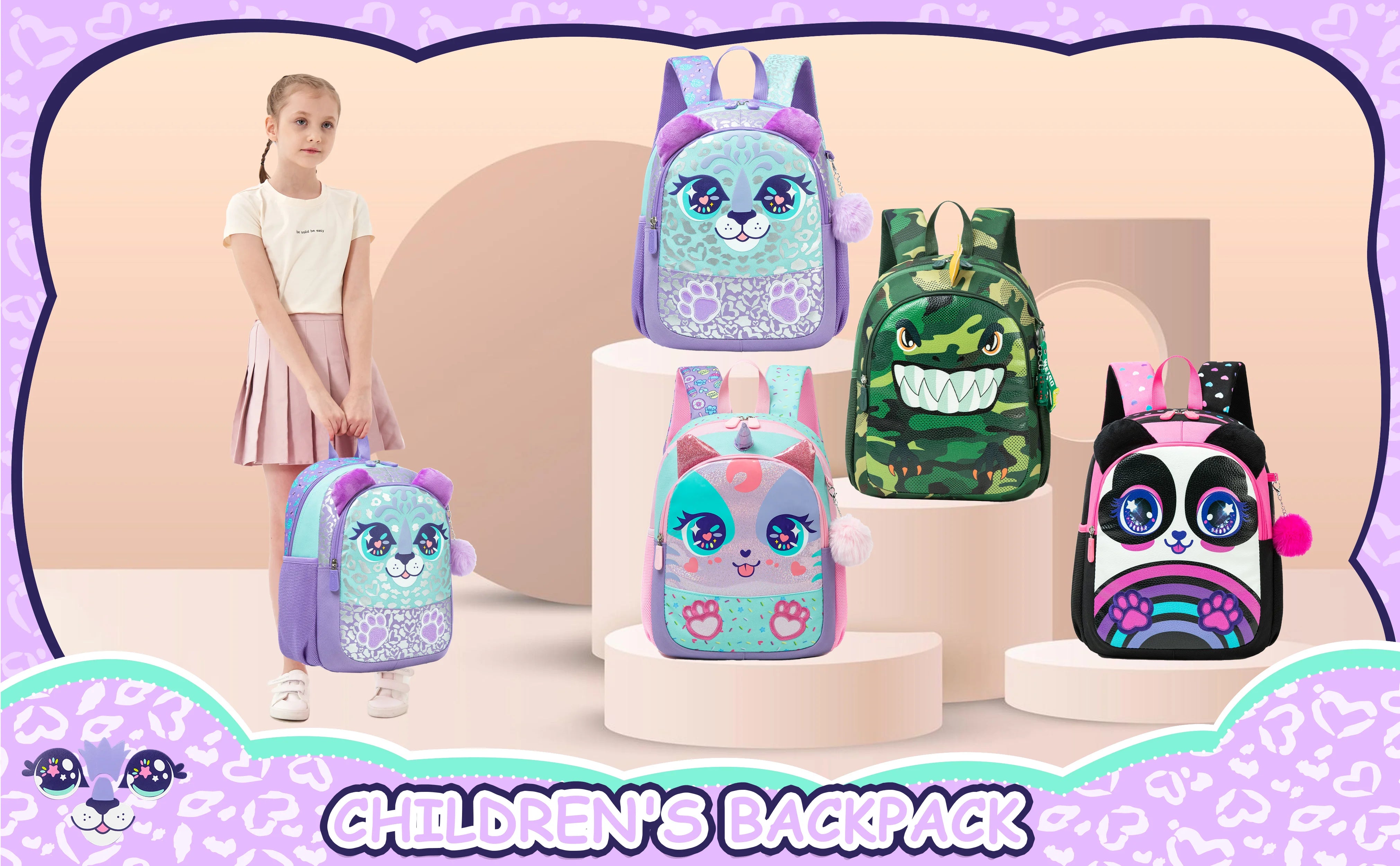 Sequins 13 Inch Girls Kindergarten School Backpack Bright - Smarsty