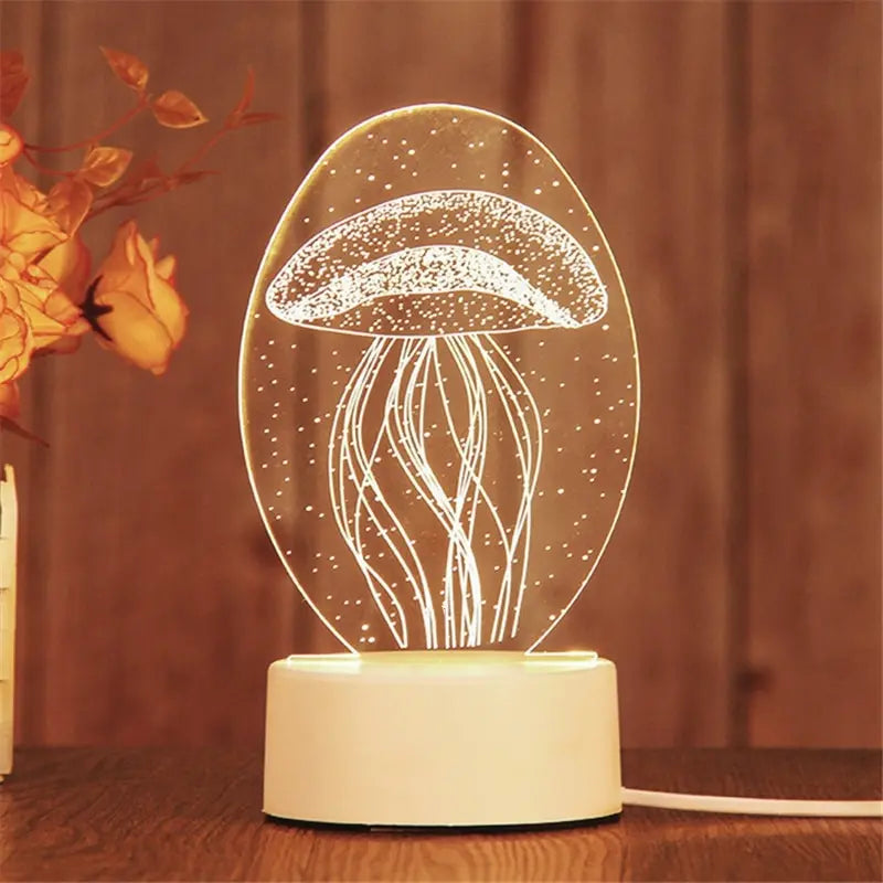 Creative LED Acrylic Night Light for Bedroom Decor - Smarsty