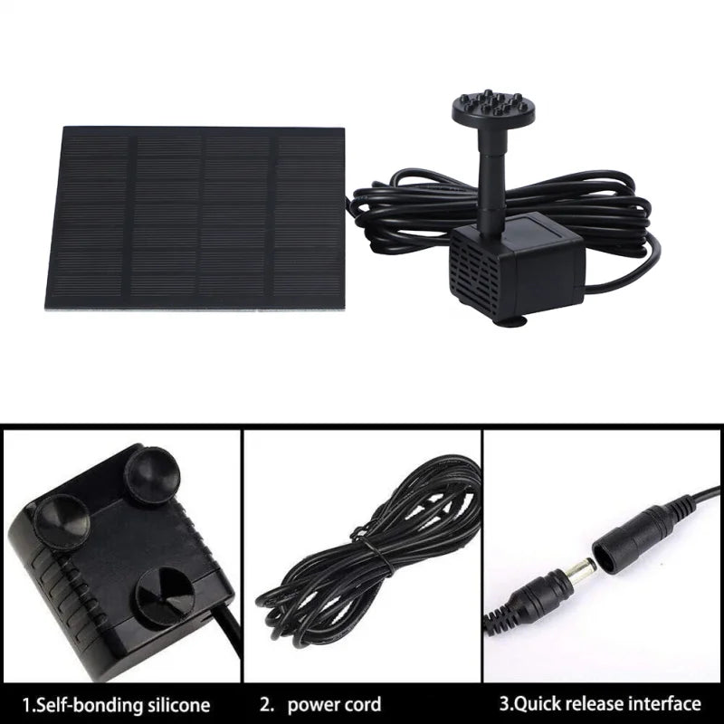 Solar Fountain Pump Kit for Low Noise Outdoor Decor - Smarsty