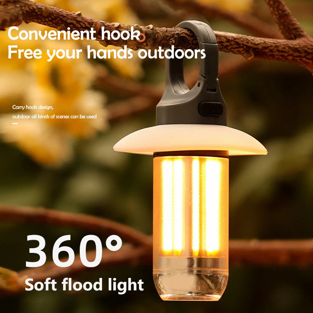 LED Camping Lantern Rechargeable Portable Flashlight Work Light 5 Modes Hanging Tent Lamp 8 Light Filaments Outdoor by Smarsty