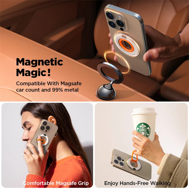 Magnetic Ring Phone Holder With Silicone Kickstand - Smarsty