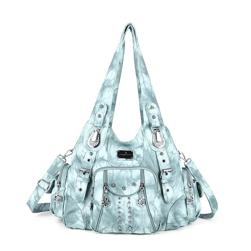 Angelkiss PU Leather Women Shoulder Bag Zipper Closure - Smarsty