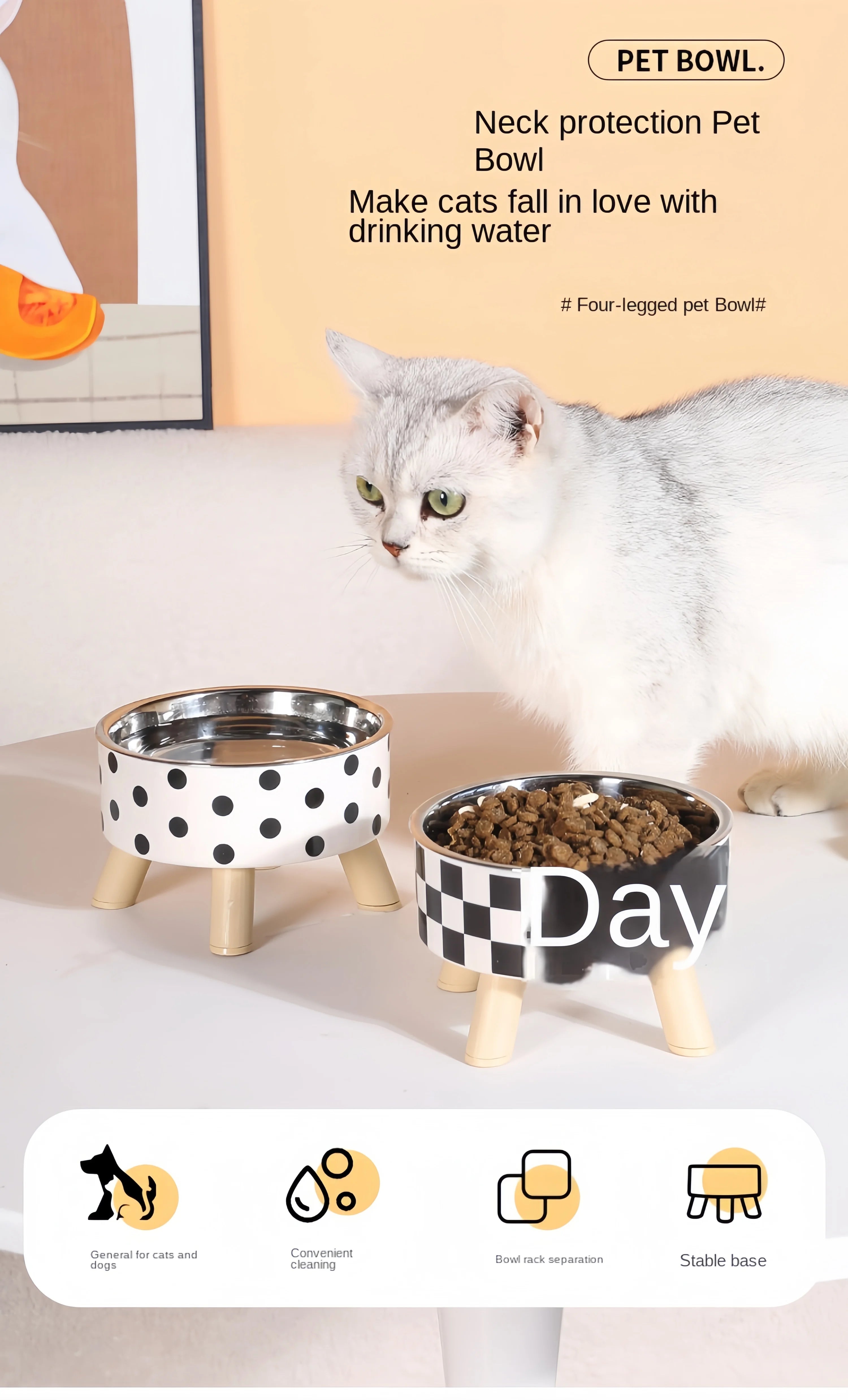 Elevated Cat Feeder Bowl for Comfortable Feeding - Smarsty