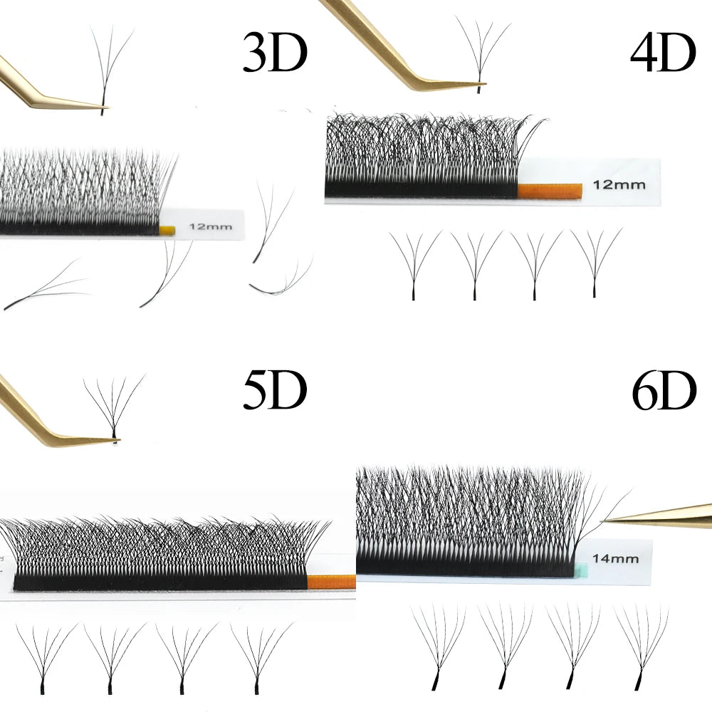 NAGARAKU 3D W Shape Premade Fans Eyelash Extensions - Smarsty