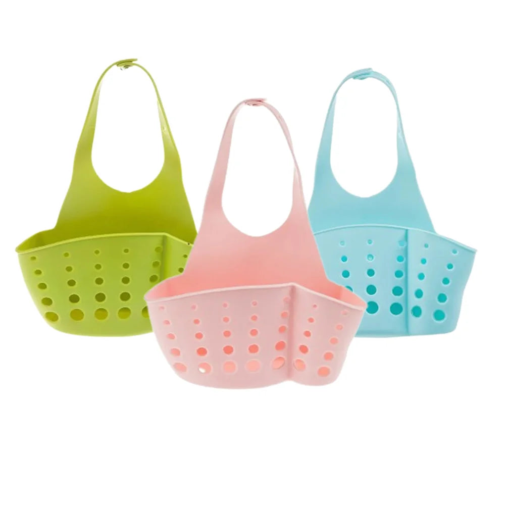 Home Storage Drain Basket Kitchen Sink Holder Adjustable Soap Sponge Shlf Hanging Drain Basket Bag Kitchen Accessories by Smarsty