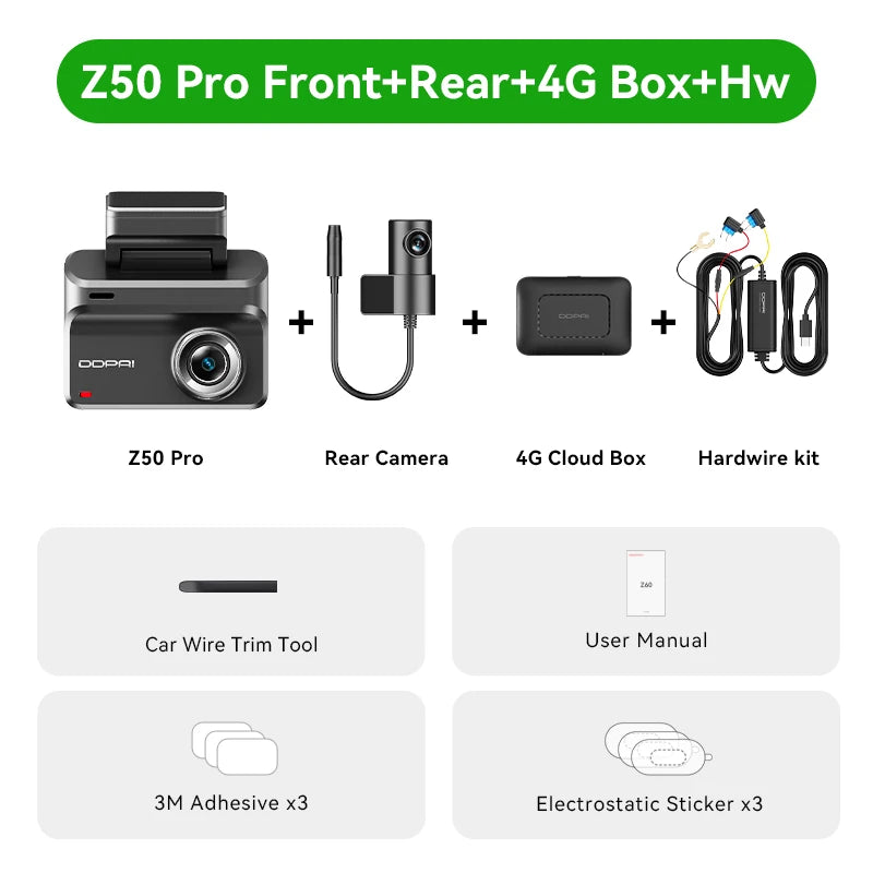 Dash Cam 4K Night Vision GPS ADAS Front Rear Parking - Smarsty