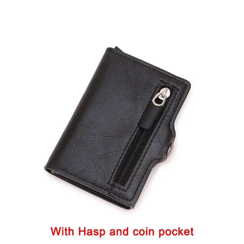 Carbon Fiber Rfid Blocking Men ID Credit Card Holders Wallet Leather Metal Business Bank CreditCard Cardholder Case Carteras