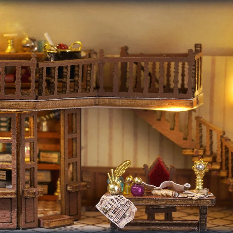 DIY Mini Wooden Doll House Assembly Building Model Pink Princess Villa Architecture Kit 3D Puzzle Dollhouse With Furniture Gifts by Smarsty