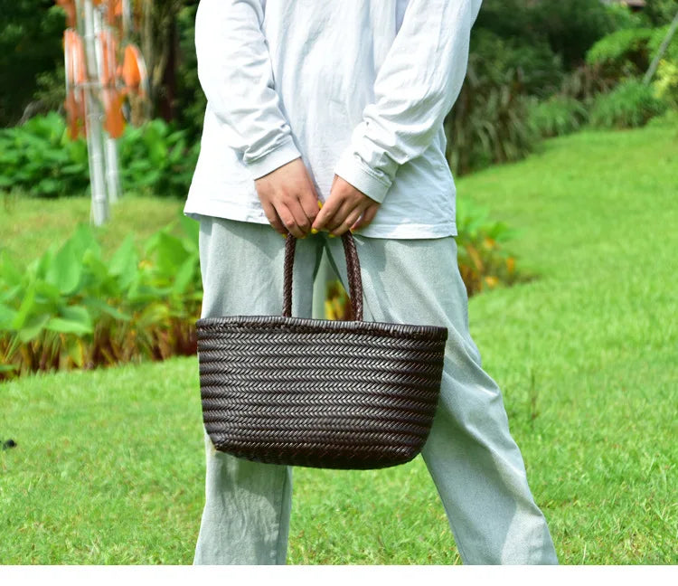 Genuine Leather Tote Bag For Women With Crossbody Strap - Smarsty