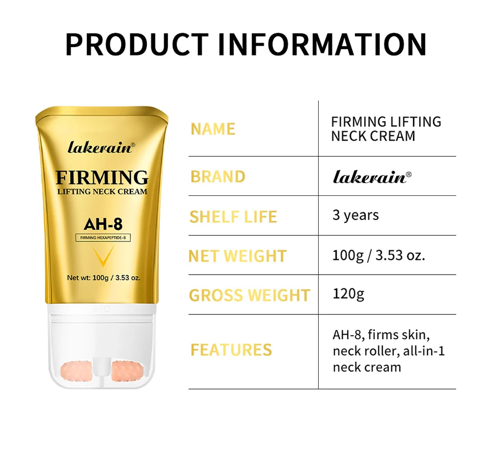 AH-8 Firming Neck Cream Deep Nourishing Moisturizing Neck Lotion Smooths Fine Lines Improves Neck Skin Firmness Skincare Product