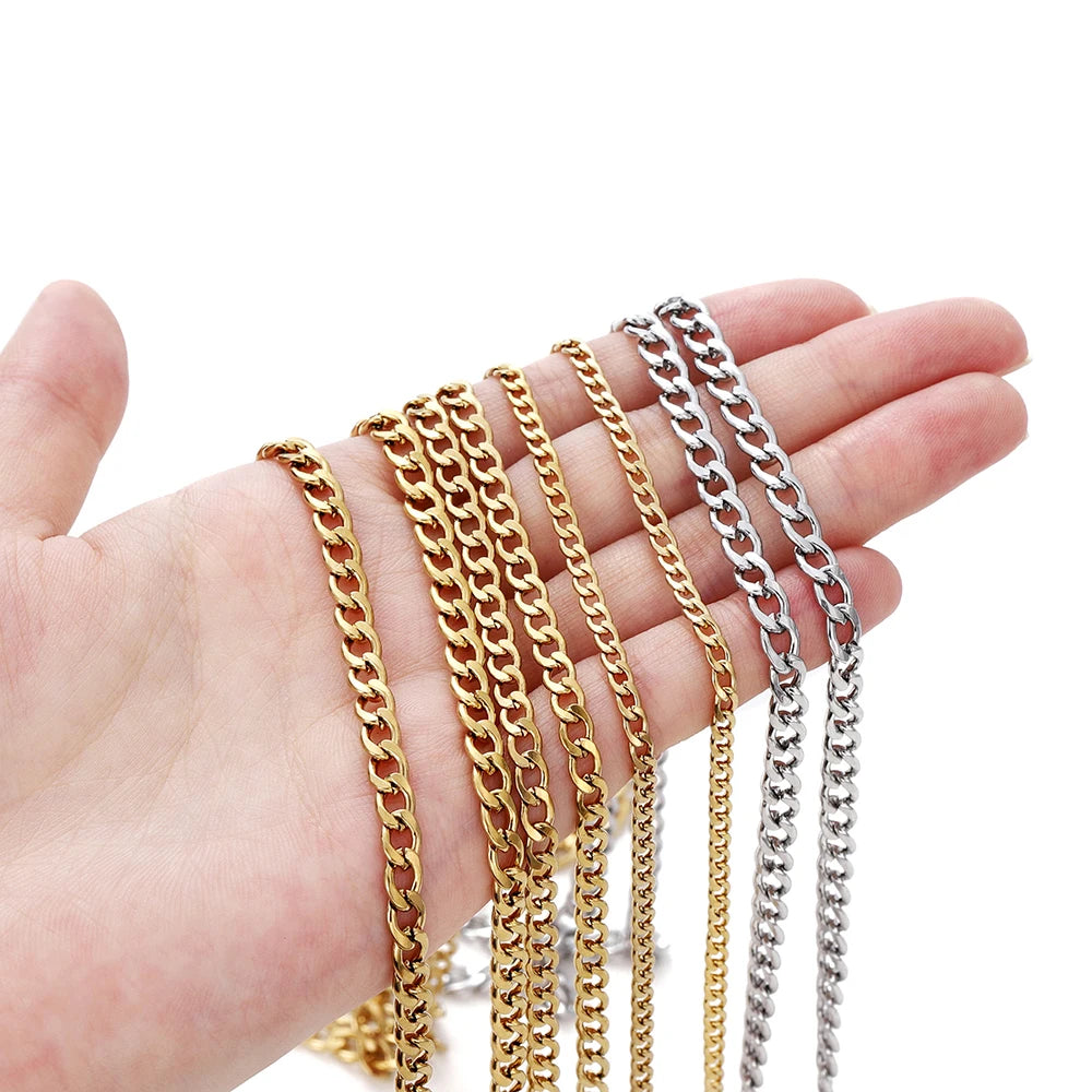 No Fade 2M Gold Stainless Steel Beaded Chain Durable - Smarsty