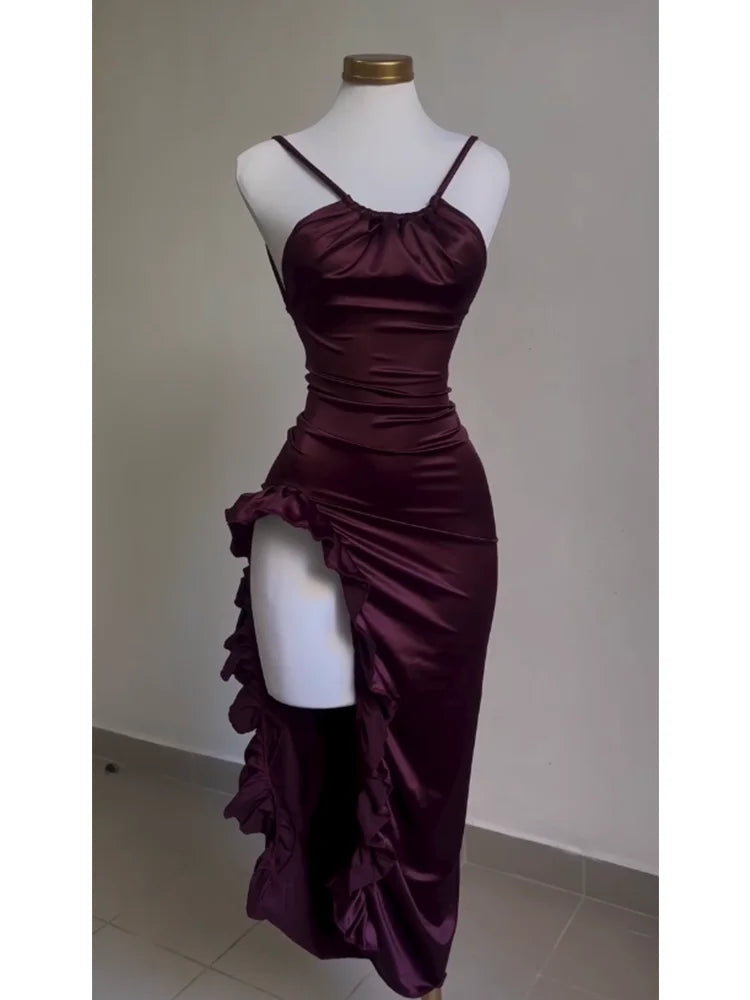 2024 Europe and the United States explosive new cross-border dress summer senior sense Y2K sexy halter Spice Girl dress - Smarsty