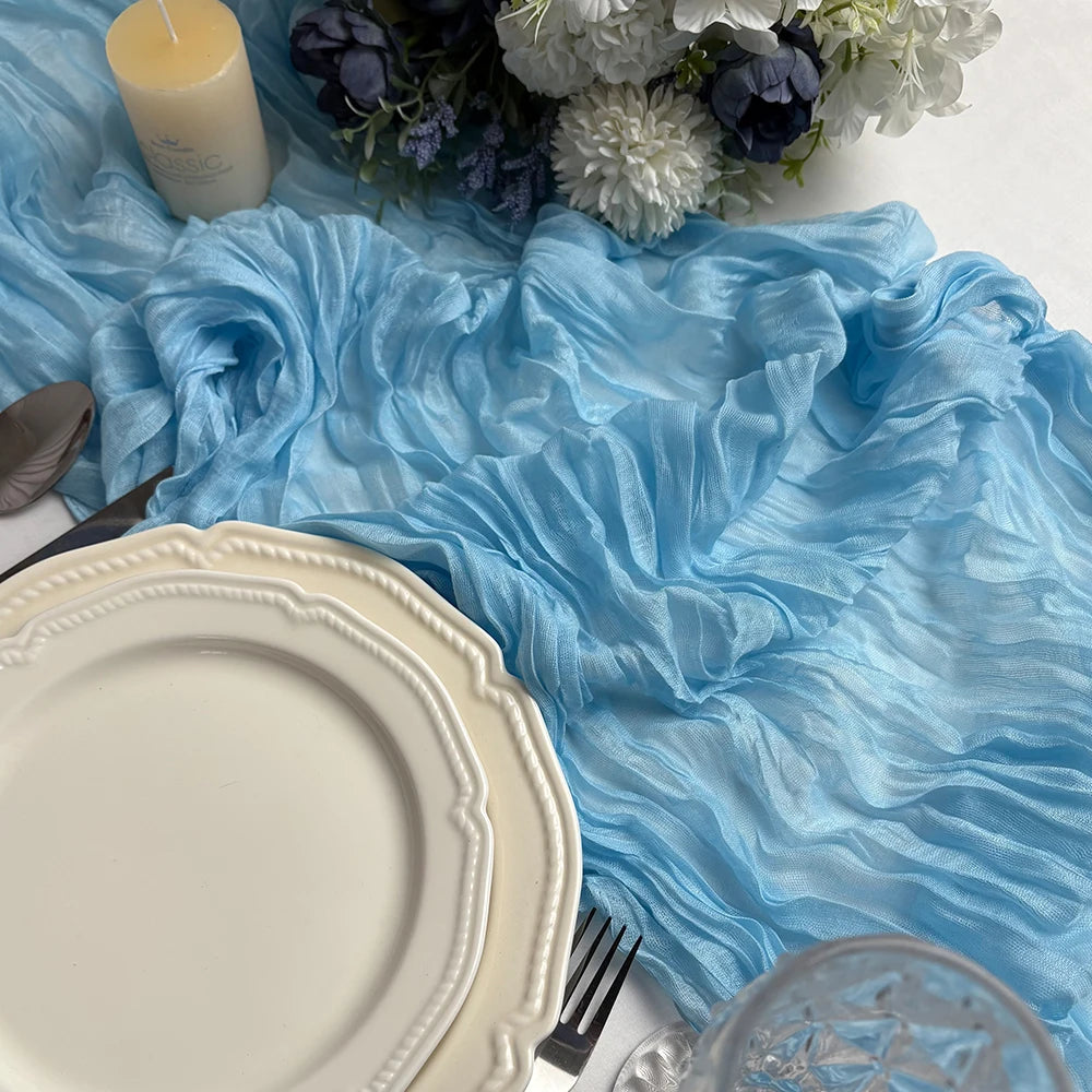 Wrinkle Gauze Table Runner for Elegant Dining Decor - Smarsty