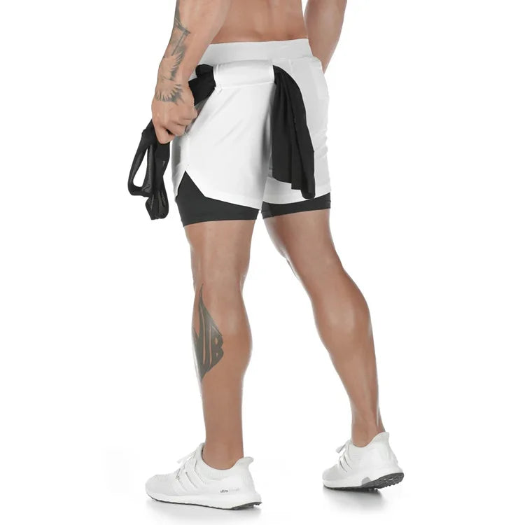 Camo Running Shorts Men Gym Sports Shorts 2 In 1 Quick Dry Workout Training Gym Fitness Jogging Short Pants Summer Men Shorts - Smarsty