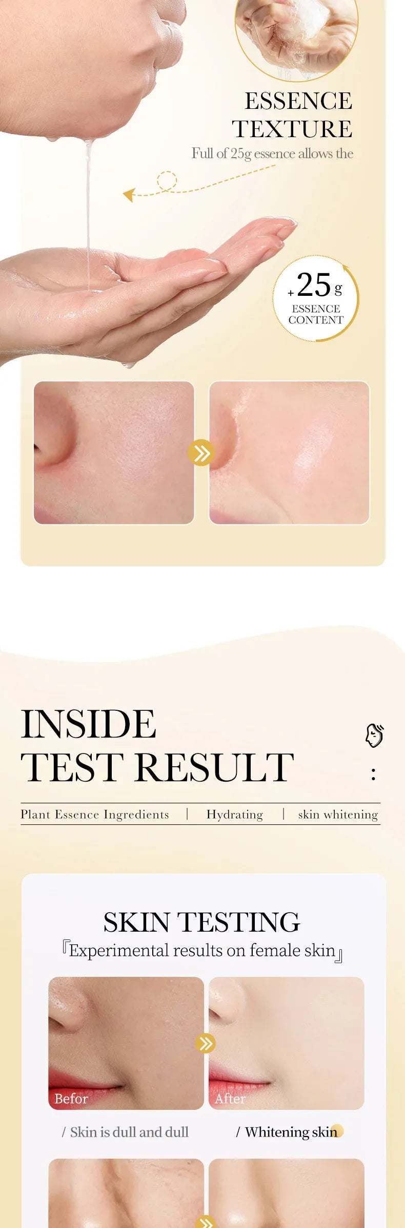 24K Gold Hyaluronic Acid Face Masks for Firming and Moisturizing - Smarsty