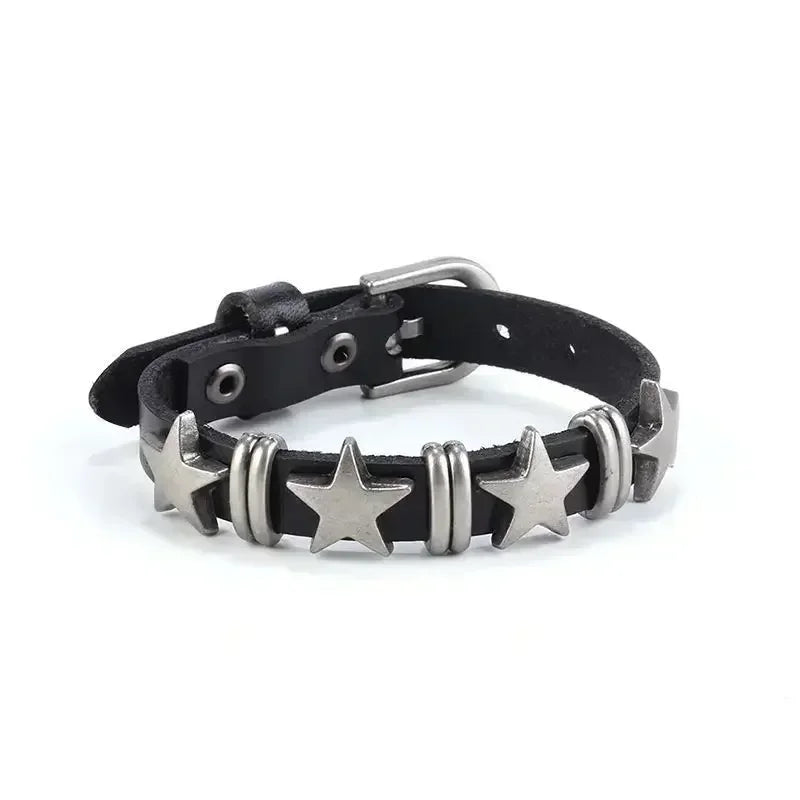 Punk Hip Hop Leather Skull Bracelet for Unisex Fashion - Smarsty