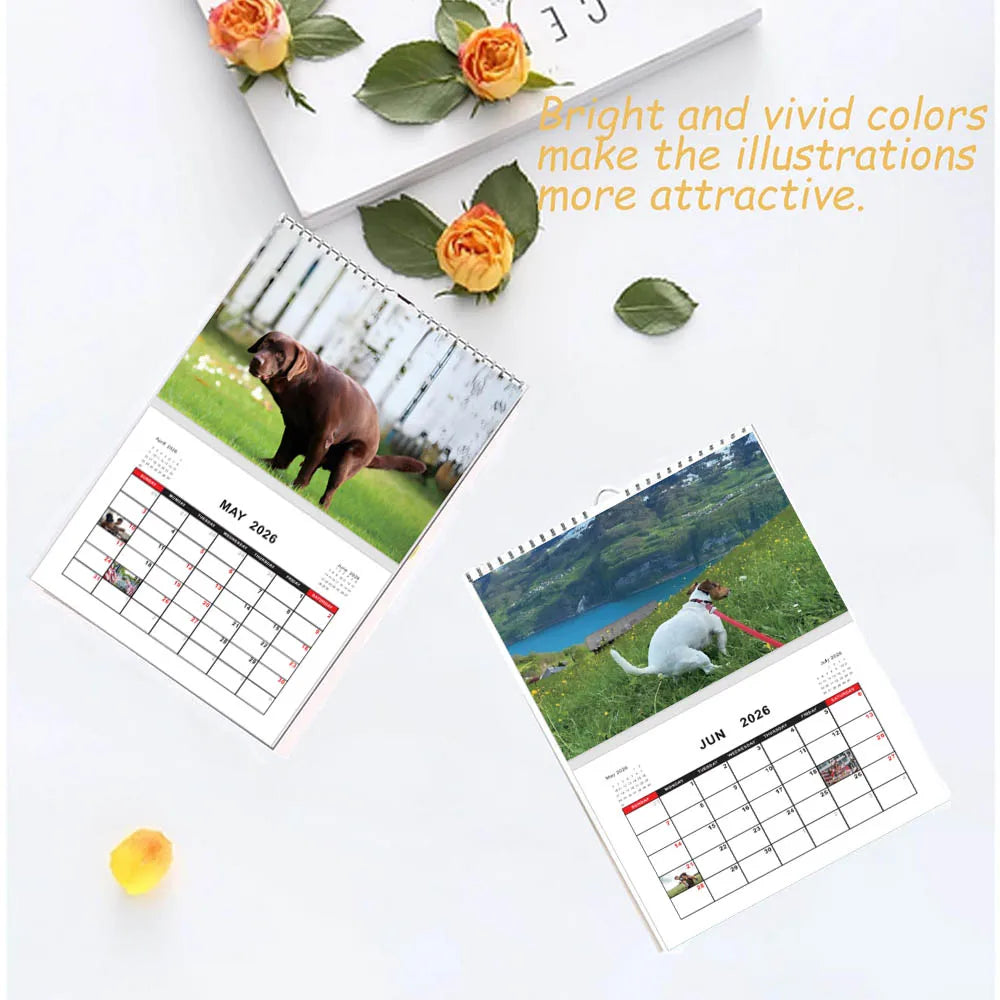 2026 Pooping Dog Calendar-Year Monthly Planner & Agenda Schedule Organizer Wall Calendar Funny Party Gag Gifts for Friends - Smarsty