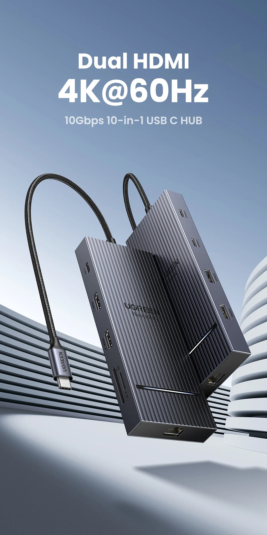 USB C Hub 10 In 1 With 4K60Hz HDMIPort PowerDelivery