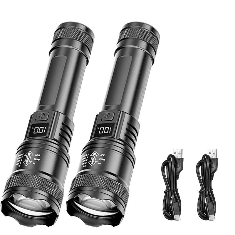 2000LM Ultra Bright P50 LED Flashlight Tactical EDC Emergency Spotlight Telescopic ZoomHandheld Torch w/ 14500/18650 Battery - Smarsty