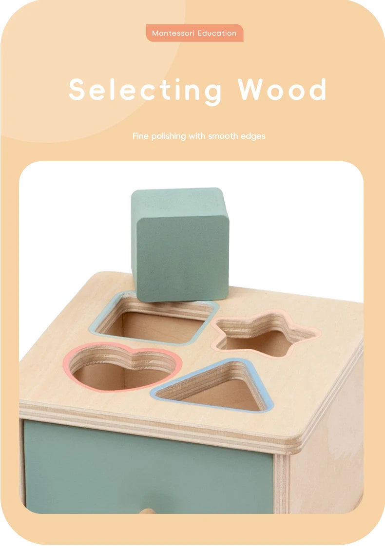 Wooden Color Shape Sorting Toys Drawer Box Busy Board Matching Game Fine Motor Sensory Toys Montessori Learning For Baby Gifts - Smarsty