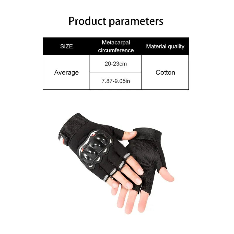 Men Half Finger Motorcycle Gloves Breathable Slip Resistant - Smarsty