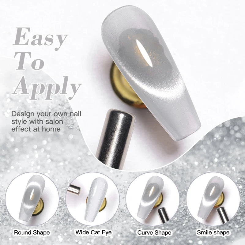 Magnetic Pink Silver Glitter Gel Nail Polish 7ml - Smarsty