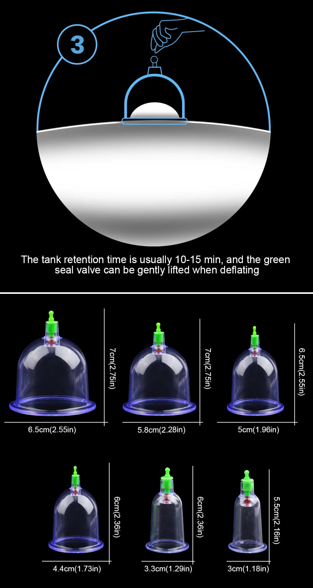 6Pcs Vacuum Cupping Set for Detox and Cellulite Relief - Smarsty