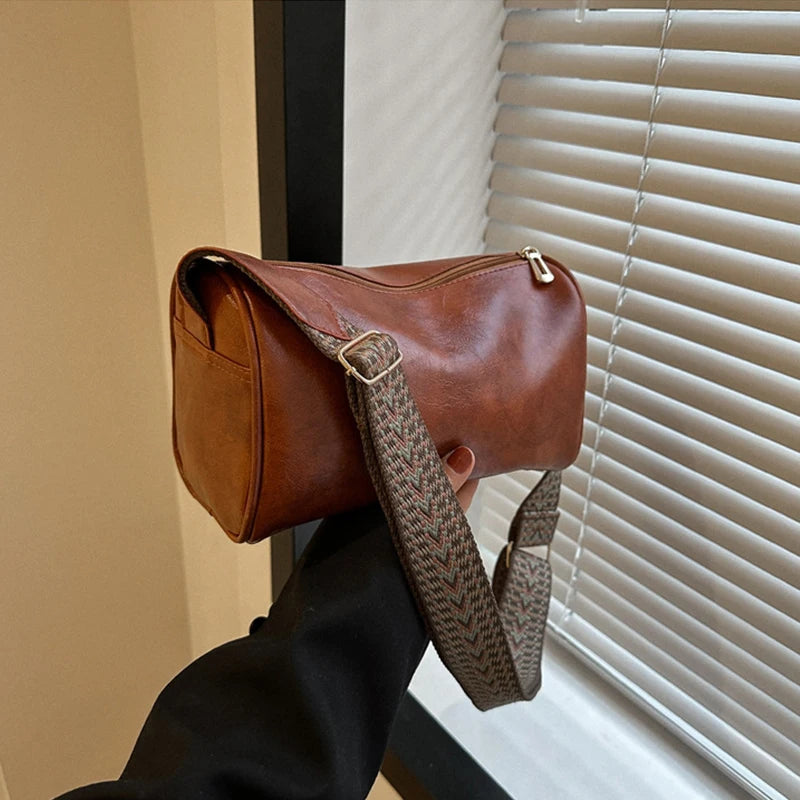 Vintage PU Leather Crossbody Bag For Women Compact Purse - Smarsty